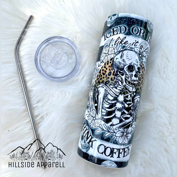 Iced Or Hot Skull Coffee Tumbler