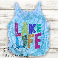 Lake Life Lightning Bolt Tye Dye Hoodie/Tee/Tank