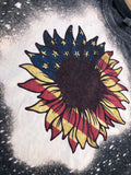 Sunflower American Flag Bleach Tee