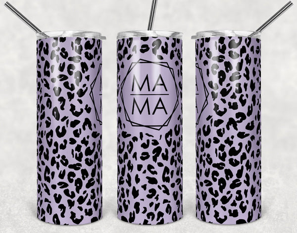 Purple Cheetah Mama Tumbler