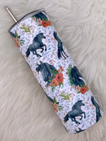 Floral Horse Tumbler