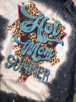 Hot Mom Summer Bleach Tee, Teal