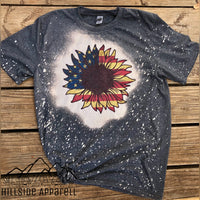 Sunflower American Flag Bleach Tee