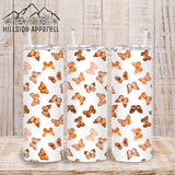 Peach Butterfly Tumbler Customizable