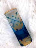 Mountain Adventure Frosted Glass Tumbler