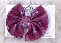 Floral Longhorn Hair Bow