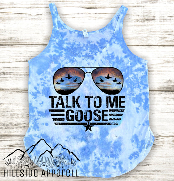 Talk To Me Goose Top Gun Tye Dye Hoodie/Tee/Tank