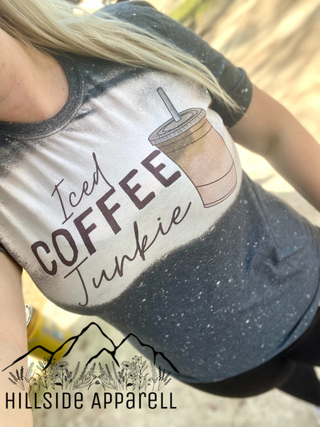 Iced Coffee Junkie Bleach Tee