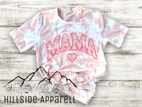 Mama Floral College Pink Bleach Tee