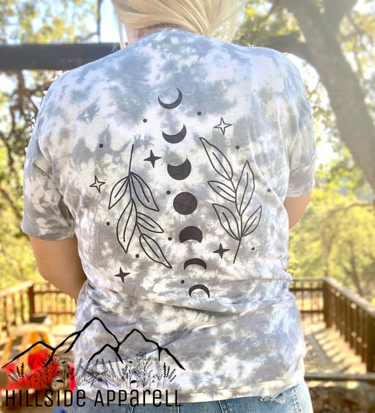 Just A Phase, Moon Phase Tye Dye Hoodie/Tee/Tank