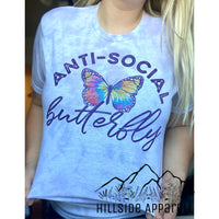 Anti Social Butterfly Tye Dye Tee