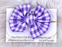 Purple Plaid Hair Bow