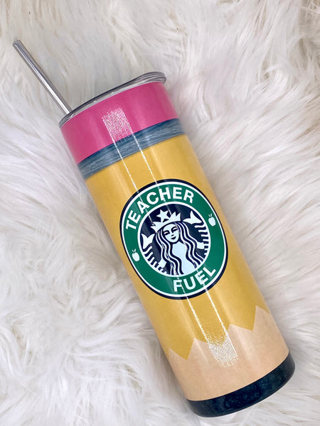 Teacher Fuel Pencil Tumbler