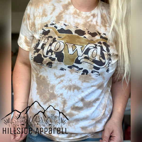 Howdy Tan Tye Dye Tee