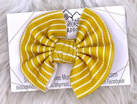 Mustard Stripes Hair Bow