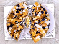 Gold Faux Glitter Hair Bow