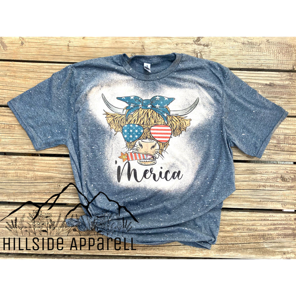 Mercia Cow 4th of July Bleach Tee