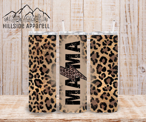 Brown Mama Lighting Cheetah Tumbler