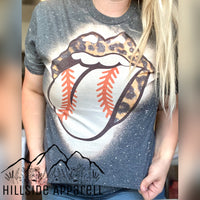 Baseball Tongue Cheetah Lips Bleach Tee