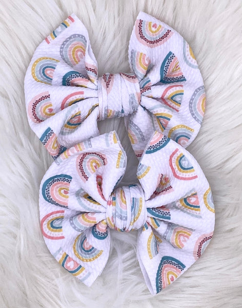 Boho Rainbow Hair Bow