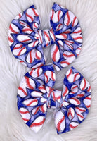 Baseball Heart Hair Bow